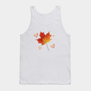 Autumn Love- Girl In Red- Love- Romance-October Tank Top